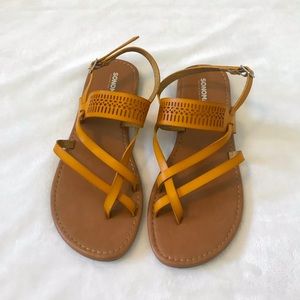 NWT Yellow Sandals With Cut Out Detail, Size:9-11